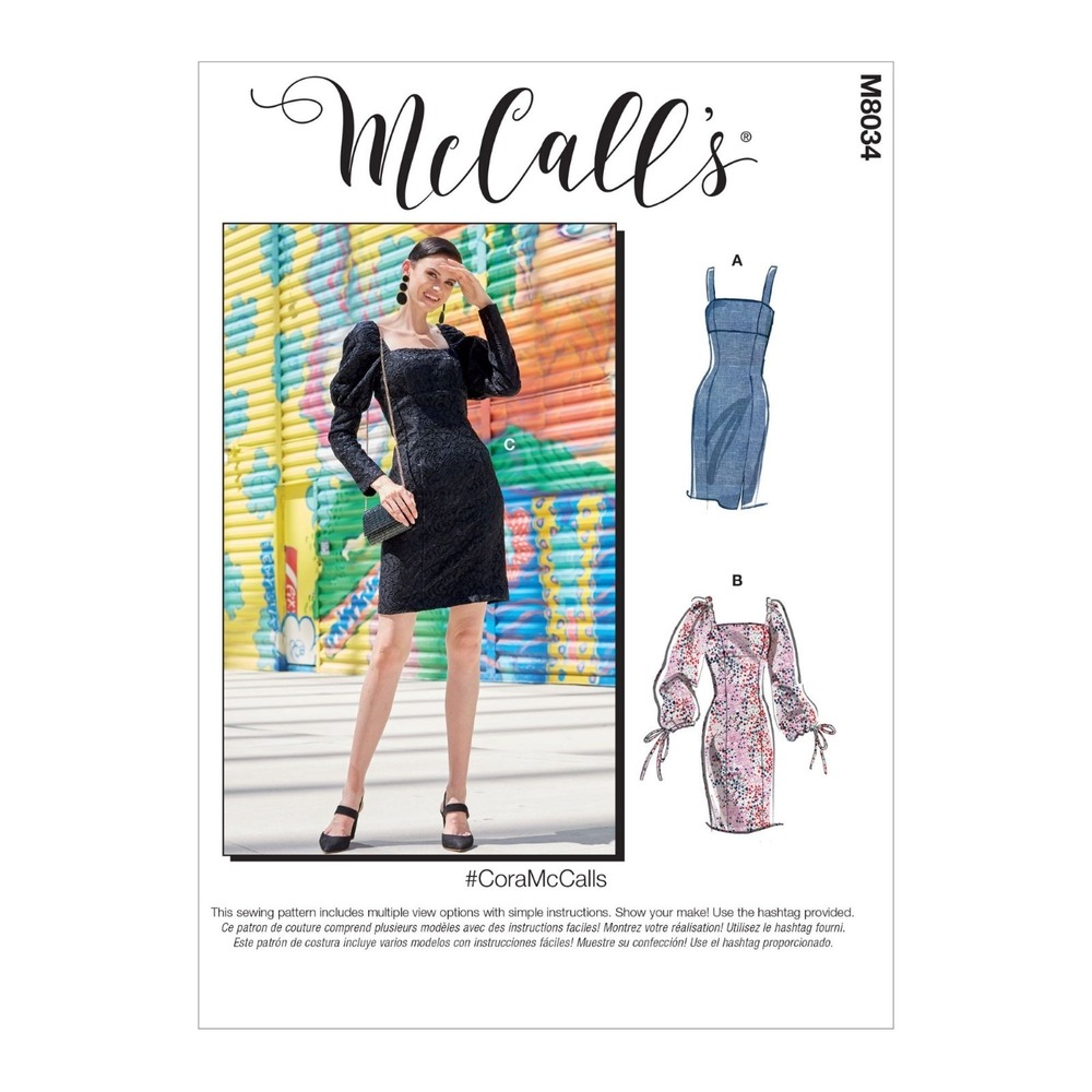 Misses Petite Fitted Dresses Sewing Pattern McCalls M8034 Size 6-14